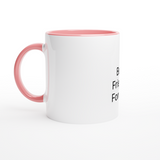 Best Friends Forever Pink Handle 11oz Ceramic Mug with Color Inside