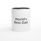 World's Best Dad White 11oz Ceramic Mug with Color Inside