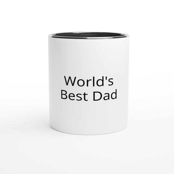 World's Best Dad White 11oz Ceramic Mug with Color Inside